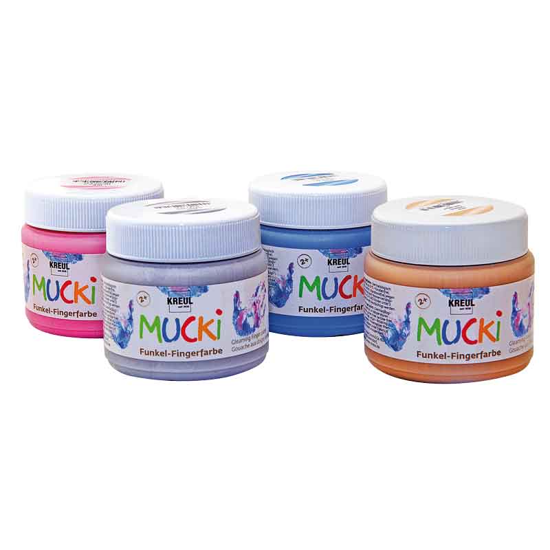 MUCKI Funkel - Fingerfarben Set — farbig sortiert