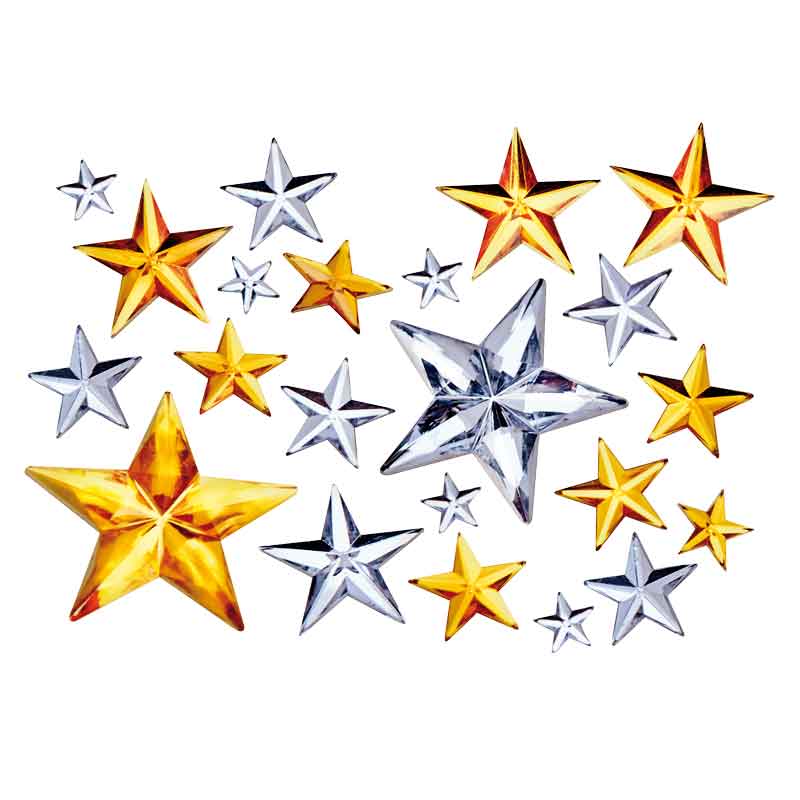 Schmucksteine Sterne — gold / silber