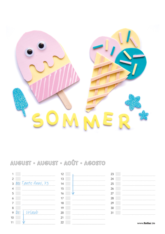 Dauerkalender, 17 x 24 cm — weiß