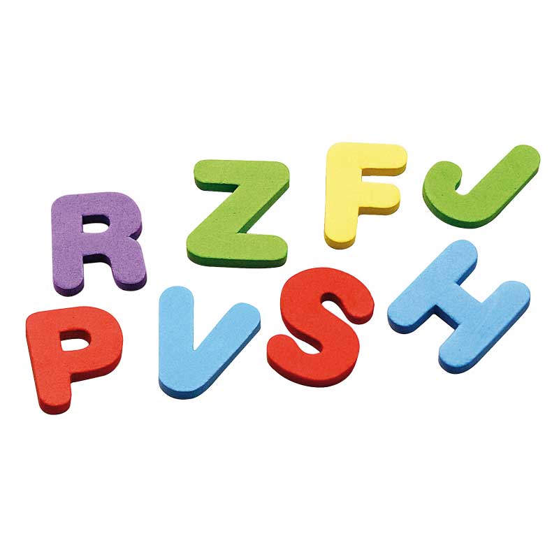 Moosgummi - Platten mit Buchstaben — farbig sortiert