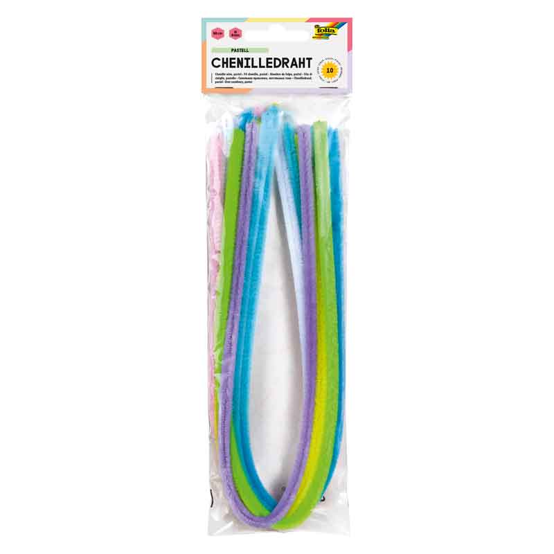 Chenilledraht 8 mm / 10 Stück — pastell