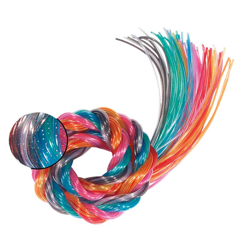 Flechtschnüre - Scoubidou, 2 mm x 1 m/ 50 Stück — transparent mit Glitter