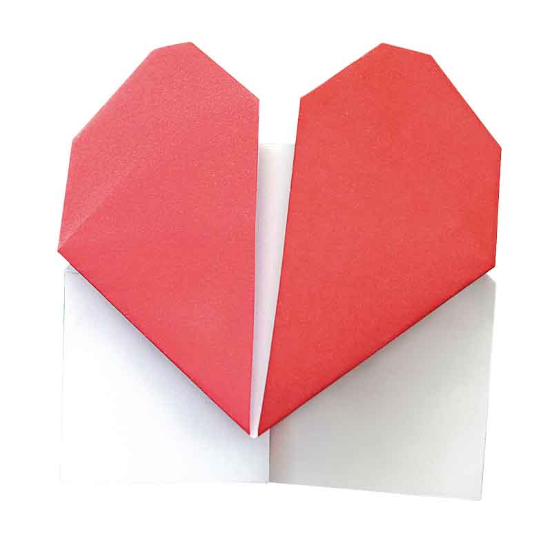 Faltblätter 15 x 15 cm / 60 Stück — rot / weiß