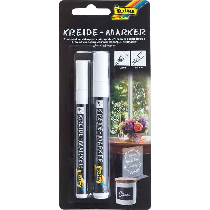 Kreidemarker, 2 Stück — weiß