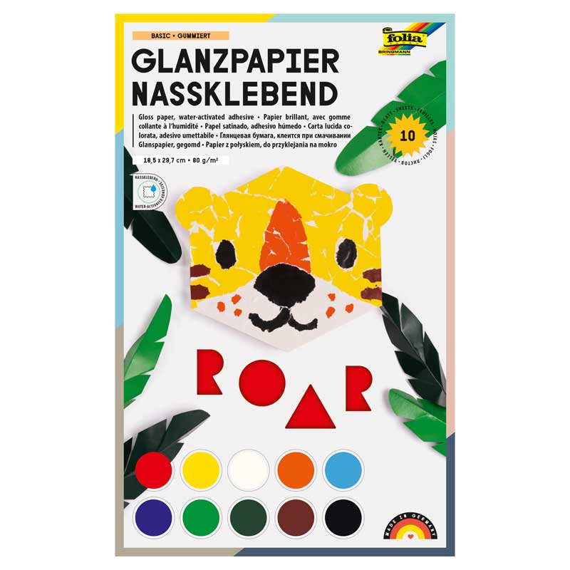 Glanzpapier gummiert / 18,5 x 29,7 cm — sortiert