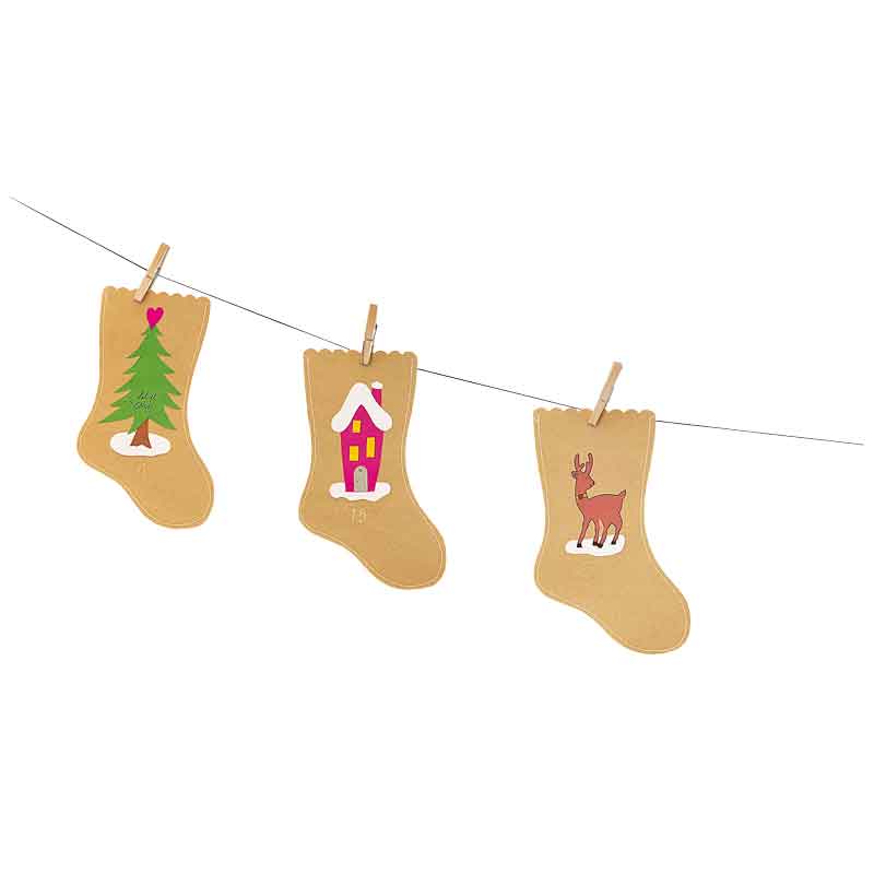 Papier Weihnachts Strümpfe, 6 Stück