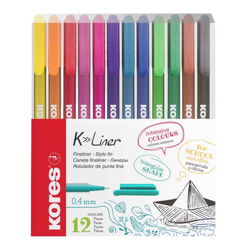 Kores K-Liner Fineliner / 0,4 mm — farbig