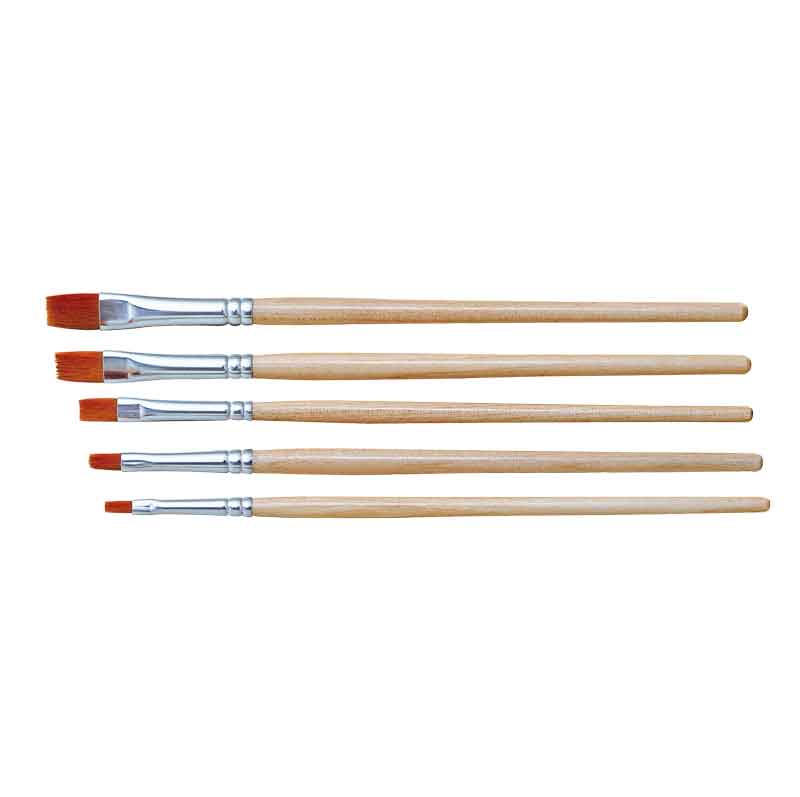 Synthetik-Pinsel-Set, flach — Set, 5 Flachpinsel