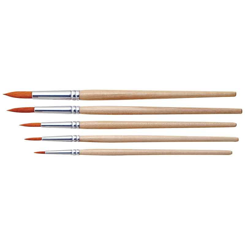 Synthetik-Pinsel-Set, rund — Set, 5 Rundpinsel
