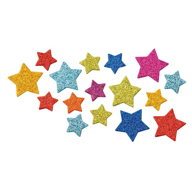 Moosgummi Sterne, 100 Stück — Glitter