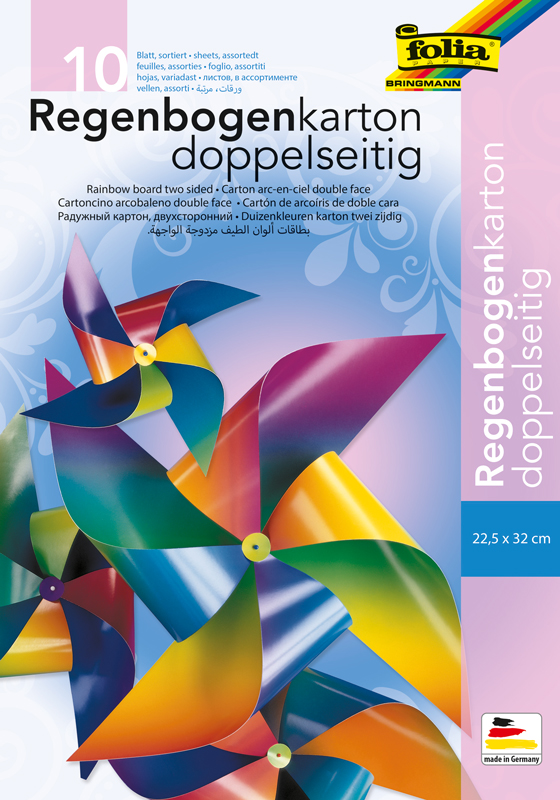 Regenbogen Tonkarton — 22,5 x 32 cm